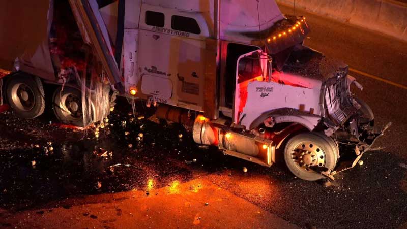 18-wheeler crash scene in Louisiana