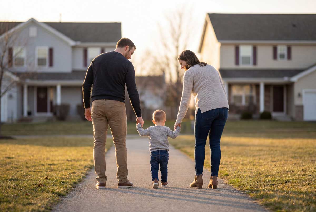 Parent and child spending quality time in a stable home environment